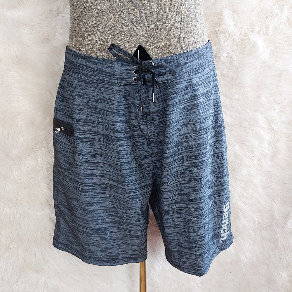 Bench Men's Black Grey Stripped Working Running Shorts XXL